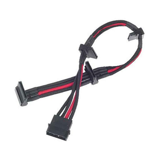 Silverstone 24 Pin 300 mm Power Cable Extender - Black with Red PP07-BTSBR